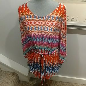 L/XL Bright Colored Poncho Like Top